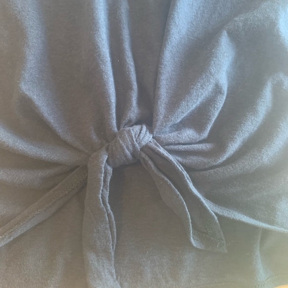 J Crew Short Sleeve Tee Shirt Waist Tie Black Women’s XL Preloved - Picture 2 of 10